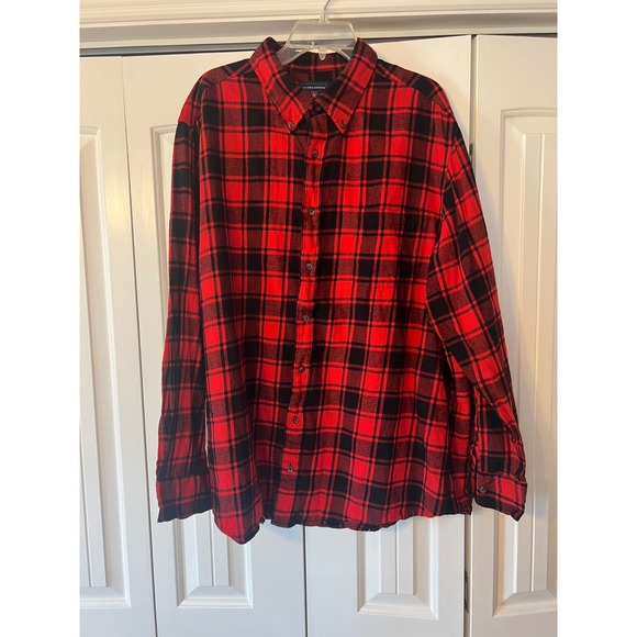 Saddlebred Other - Saddlebred Mens Big & Tall 2XLT Red Black Buffalo Plaid Flannel Shirt Cotton